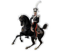 Магнит виниловый фигурный  Офицер Лейб-гвардии Драгунского Её Императорского Высочества Великой Княгини Марии Павловны полка