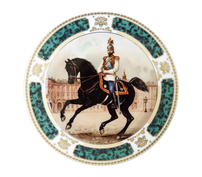 Тарелка сувенирная D21 Николай II в форме Лейб-гвардии Конного Его Величества полка